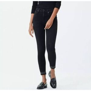 Citizens of Humanity Black Studded Rocket Ankle High Rise Skinny Jeans Size 26